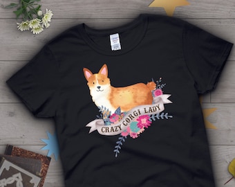 Camiseta de Corgi, Mujer, Regalo Divertido para Amantes de los Perros, Camiseta con Lindo Corgi Pembroke, Camiseta para Amantes de los Corgis, Camiseta con Estampado de Mascotas, Tops para Amantes de los Perros, Cárdigan, Azul