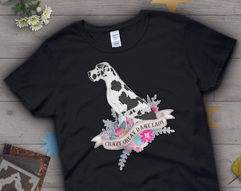 Shirt Great Dane, dames, cadeau hondenliefhebber, schattig T-shirt Great Dane moeder, T-shirt Great Dane Lover, T-shirt huisdier, tops, roze blauw marineblauw