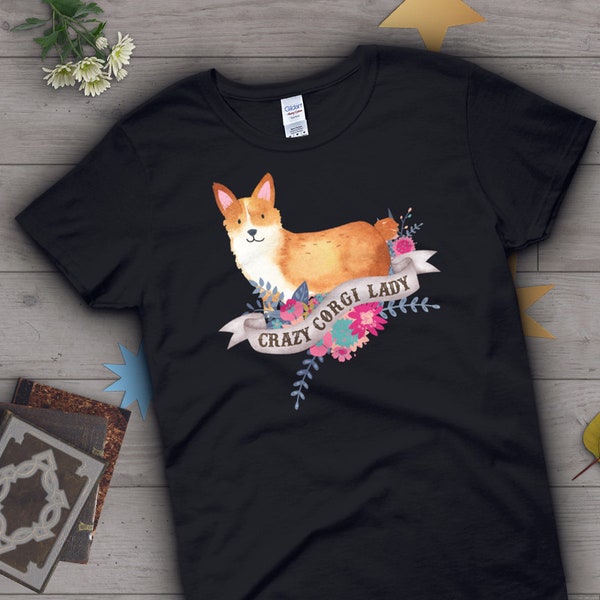 Corgi Shirt, Women, Funny Dog Lover Gift, Cute Pembroke Corgi T-shirt, Corgi Lover TShirt, Pet Graphic Tee, Dog Lover Tops, Cardigan, Blue