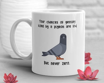 Pigeon Coffee Mug, Funny Bird Lover Gift, Cute Dove Cup, Funny Pet Mug, Sky Rat Meme, Pigeon Mom Dad, Wild Feral Street Pigeon