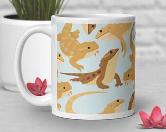 Tazza da caffè a forma di drago barbuto, simpatico regalo a forma di rettile, amante del
