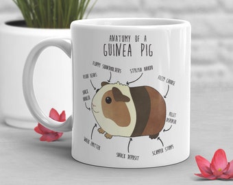 Guinea Pig Coffee Mug, Funny Guinea Pig Lover Gift, Cavy Cup, Gift for Her, Him, Birthday, Friend, Cavies, Cute Pet Animal, Anatomy, Mom Dad