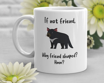 Tasmanian Devil Coffee Mug, Cute Australian Gift, Tassie Devil Lover, Funny Gift for Him Her, Straya Conservation, Hobart, Animal Meme