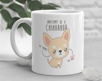 Taza de café con chihuahua, regalo adorable con chihuahua, para amantes de los perros, regalo divertido para ella, para él, para mascotas, para mamás y papás perrunos, chihuahua, odia la anatomía, tiembla