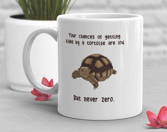 Tortoise Coffee Mug, Cute Reptile Lover Gift, Funny Pet Turtle Mug, Gift for Him, Her, Birthday, Sulcata Tortoise Mom Dad, Animal Meme Cup