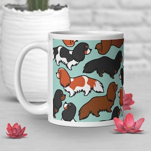 Cavalier King Charles Spaniel Coffee Mug, Cute Black Tan Blenheim Ruby Tricolor Cav Gift, Dog Lover, Pet Animal, Cavalier Mom, Cavalier Dad
