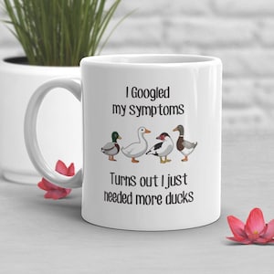 Duck Coffee Mug, Funny Duck Lover Gift, Cute Bird Cup, Muscovy, Pekin, Saxony, Mallard, Funny Pet White Duck Mug, Farming, Farmer Mug