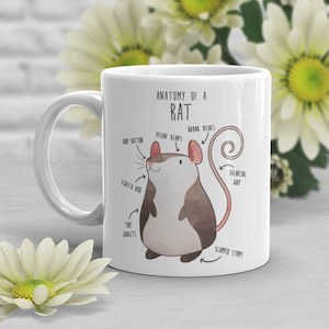 Rat Coffee Mug, Cute Rat Gift, Rat Lover, Rat Cup, Gift for Her, Him, Housewarming, Birthday, Rat Decor, Rat Mom, Rat Dad, Mouse Mug Anatomy