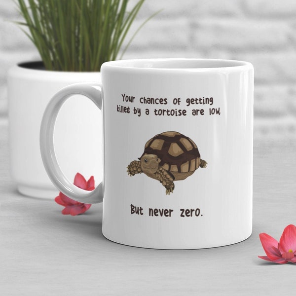 Tortoise Coffee Mug, Cute Reptile Lover Gift, Funny Pet Turtle Mug, Gift for Him, Her, Birthday, Sulcata Tortoise Mom Dad, Animal Meme Cup