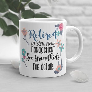 Retirement Coffee Mug, Retired Gift, Full Time Grandma, Gift for Mom, Boss, Coworker, Her, Women, Retirement Gifts, Funny, Grandkids