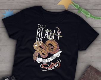 Funny Snake Shirt, Women Tshirt, Ball Python Lover Gift, Funny Reptile T-Shirt, Cute Corn Snake Graphic Tee, Carpet Python, Hognose Snake