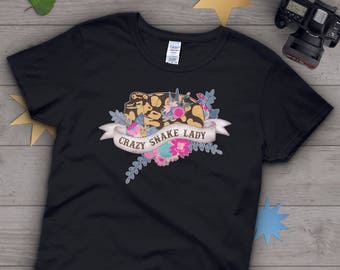 Camiseta com estampa de píton-bola, feminina, camiseta de cobra, presente para amantes de cobras, camiseta divertida com répteis, camiseta fofa com estampa de cobra, blusas, azul, marinho, rosa, preta
