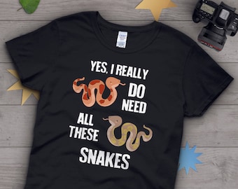 Funny Snake Shirt, Women Tshirt, Ball Python Lover Gift, Funny Reptile T-Shirt, Cute Corn Snake Graphic Tee, Tops, Blue, Navy
