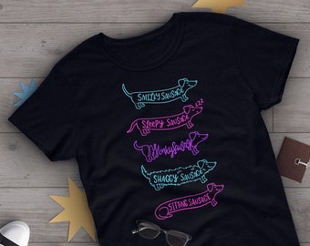 Dachshund Shirt, Women Men, Weiner Dog Lover Gift, Cute Sausage Dog T-shirt, Doxie Lover Tshirt, Pet Graphic Tee, Funny Dog Lover Tops, Navy