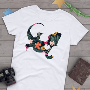 Bearded Dragon Shirt, Women, Men Tshirt, Reptile Lover Gift, Funny Lizard T-Shirt, Cute Bearded Dragon Graphic Tee, Tops, Grey, Blue, Purple