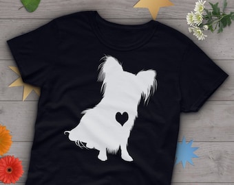 Camiseta para perro Papillon, para mujer y hombre, regalo para amantes de los Papillon, linda camiseta para mamá Papillon, camiseta para amantes de los perros, camiseta con estampado de mascota, regalo de cumpleaños