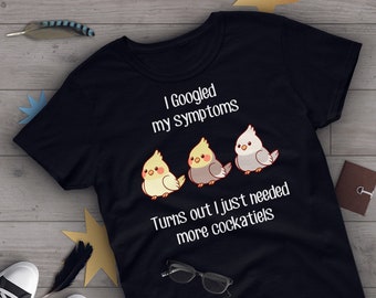 Camiseta divertida de cacatúa, para mujer, regalo para amantes de los loros, camiseta con estampado de pájaro, camiseta divertida de cacatúa, camiseta con estampado de mascota, tops, ropa, síntomas