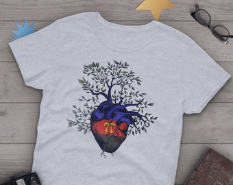 Chemise polyamour, femme, homme, cadeau poly, T-shirt polyamour, t-shirt, hauts, vêtements, coeur arbre de vie, drapeau poly