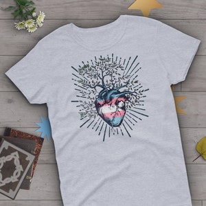 Transgender Pride Shirt, Trans Pride Gift, LGBT T-shirt, Gay Pride Graphic Tee, LGBTQ Tops, Clothing, Heart Tree of Life, Transgender Flag