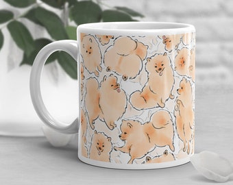 Pomeranian Coffee Mug, Cute Pom Gift, Dog Lover, Gift for Her, Him, Birthday, Housewarming, Red Orange Pomeranian, Pet Mug, Dog Mom Dad