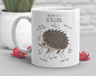 Hedgehog Coffee Mug, Funny Hedgehog Lover Gift, Hedgehog Cup, Gift for Her, Him, Cute Pet, Hedgehog Mom Dad, Animal Nature, Meme, Anatomy
