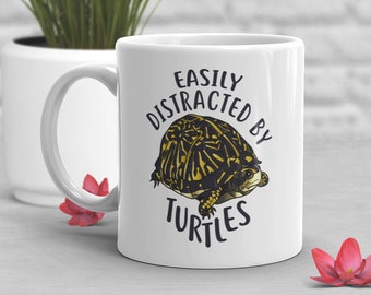 Turtle Coffee Mug, Cute Reptile Lover Gift, Funny Pet Tortoise Mug, Box Turtle, Gift for Him, Her, Turtle Mom Dad, Terrapin Animal Cup