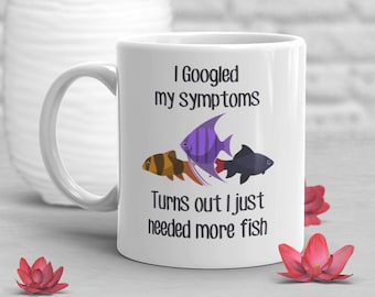 Aquarium Tropical Fish Coffee Mug, Cute Fishkeeping Gift, Tropical Freshwater Lover Fishkeeper Pet Keeping Clown Loach Angelfish Black Shark