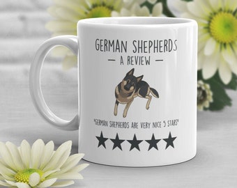 German Shepherd Coffee Mug, Funny Cute German Shepherd Lover Gift, Dog Mom Dad, Pet Gift for Her, Him, Birthday, Review Doggo Meme