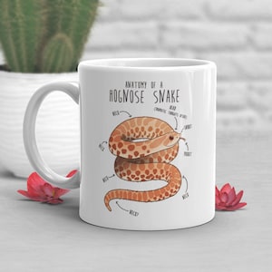 Albino Hognose Snake Coffee Mug, Uroczy prezent dla miłośnika węży, Zabawny kubek z gadem, Prezent dla niego, Dla niej, Kubek, Anatomia, Python, Mama węża, Tata węża