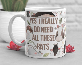 Funny Rat Coffee Mug, Cute Rat Gift, Rat Lover, Rat Cup, Gift for Her, Him, Housewarming, Birthday, Rat Decor, Rat Mom, Rat Dad, Mouse Mug