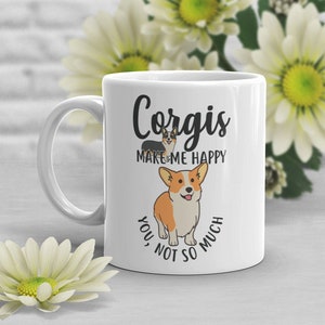Corgi Coffee Mug, Cute Corgi Gift, Dog Lover, Gift for Her, Him, Birthday, Pembroke Welsh Corgi, Black Mug, Pet Mug, Corgi Mom, Corgi Dad