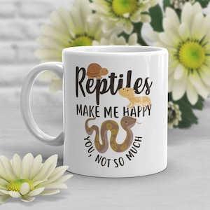 Reptile Coffee Mug, Cute Snake Lover Gift, Funny Pet Bearded Dragon Mug, Gift for Him, Her, Birthday Cup, Ball Python, Tortoise Mom Dad