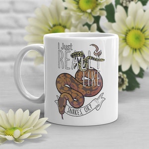 Funny Snake Coffee Mug, Cute Ball Python Lover Gift, Funny Reptile Mug, Gift for Her, Him, Housewarming, Birthday Cup, Hognose, Carpet, Mom