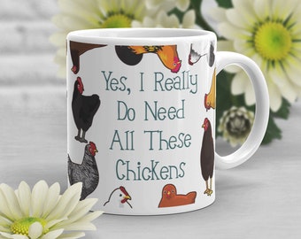 Chicken Coffee Mug, Cute Chicken Gift, Chicken Lover, Funny Chicken Cup, Gift for Her, Him, Housewarming, Birthday, Chicken Decor, Hen Mug