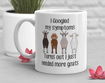 Goat Coffee Mug, Funny Goat Lover Gift, Farmer Cup, Farming, Cute Pet Animal, Livestock, Mom, Dad, French Alpine, Anglo Nubian