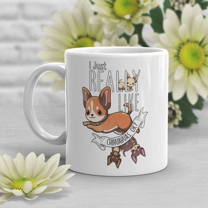 Chihuahua Coffee Mug, Cute Chihuahua Gift, Dog Lover, Funny Gift for Her, Him, Birthday, Pet Animal, Dog Mom Dad, Long Haired Black Tan Fawn