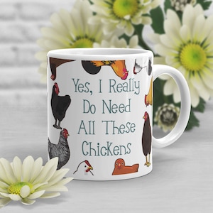 Chicken Coffee Mug, Cute Chicken Gift, Chicken Lover, Funny Chicken Cup, Gift for Her, Him, Housewarming, Birthday, Chicken Decor, Hen Mug