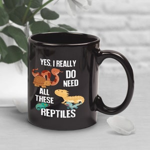 Reptile Coffee Mug, Cute Lizard Gift, Snake Lover, Funny Bearded Dragon Mug, Gift for Her, Him, Housewarming, Birthday Gecko Tortoise Iguana