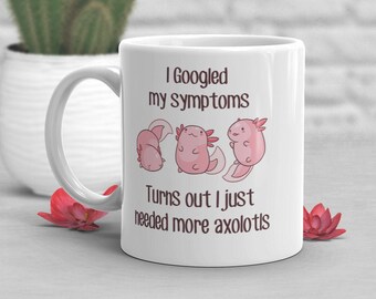 Axolotl Coffee Mug, Cute Axolotl Gift, Mexican Walking Fish Lover, Funny Pink Axolotl Cup, Gift for Her, Him, Birthday, Mom, Dad, Aquarium