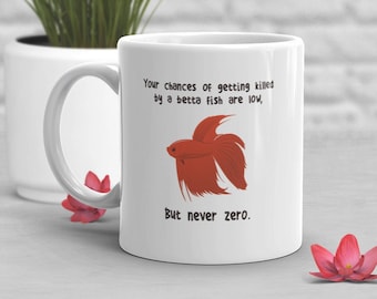 Betta Fish Coffee Mug, Cute Siamese Fighting Fish Gift, Pet Betta Lover, Funny Beta Fish Cup, Aquarium Tropical Tank, Fish Mom, Dad, Meme