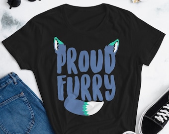 Proud Furry Shirt, Women Men, Wolf Fox Lover Gift, Cute Fursuit T-shirt, Gifts Him Her, Tee, Fandom, Yiff Trash, Convention, Anthro, Fursona