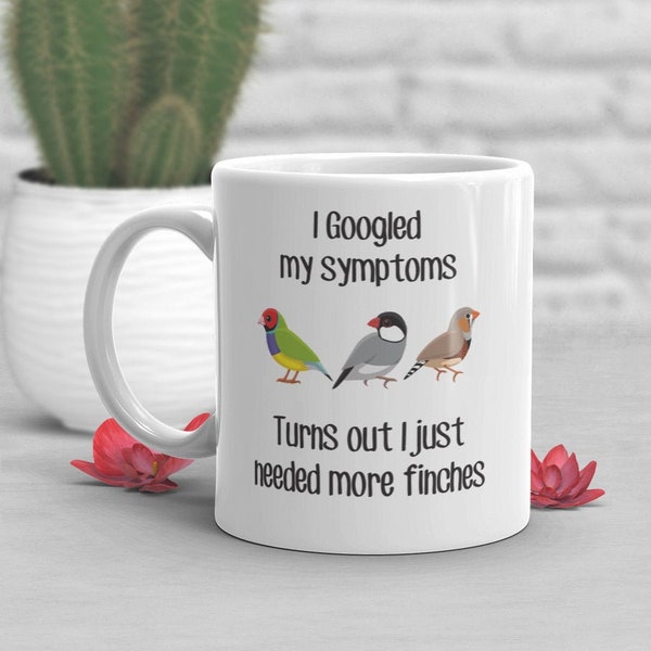 Finch Coffee Mug, Cute Bird Gift, Zebra Finch Lover, Funny Gift for Her, Him, Housewarming, Birthday, Gouldian Java Sparrow Cup Bird Mom Dad