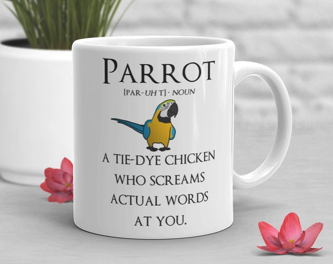 Afrcan Grey Parrot Coffee Mug, Cute Parrot Gft, Brd Lover, Funny