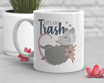 Taza de café con forma de zarigüeya, Regalo adorable con forma de zarigüeya, Para amantes de los animales, Regalos divertidos con memes para él o ella, Cumpleaños, Humor, Come basura, vive feo, Mapache Panda