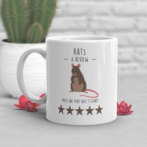 Rat Coffee Mug, Cute Rat Gift, Rat Lover, Funny Rat Cup, Gift for Her, Him, Rat Mom, Rat Dad, Mouse, Review, Year, Rattie, Brown Rat