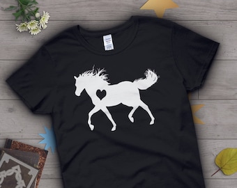 Horse Shirt, Women Men, Horse Lover Gift, Cute Horse T-shirt, Pony TShirt, Pet Graphic Tee, Tops