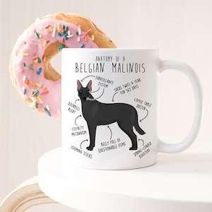 Belgian Malinois Coffee Mug, Funny Cute Belgian Malinois Lover Gift, Dog Mom, Dog Dad, Pet Gift for Her, Him, Belgian Shepherd, Black Mal