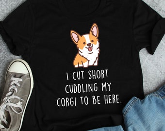 Corgi Shirt, Women Men, Funny Dog Lover Gift, Cute Pembroke Corgi T-shirt, Pet Lover Tshirt, Red Corgi Tee, Corgi Mom, Corgi Dad