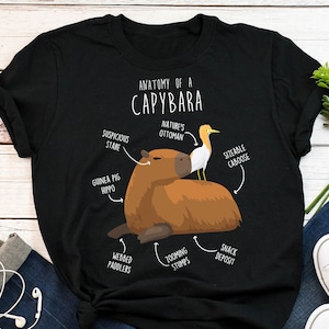 Capybara Shirt, Women Men, Mandarin Orange, Funny Animal Lover Gift, Cute Hup Meme T-shirt, Nature Tshirt, Rodent, Cavy, South America