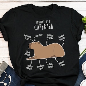 Capybara Shirt, Women Men, Mandarin Orange, Funny Animal Lover Gift, Cute Hup Meme T-shirt, Nature Tshirt, Rodent, Cavy, South America